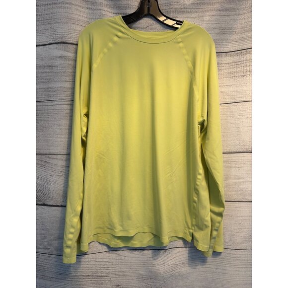 Alo Mens Soft Butter Yellow Long Sleeve Workout Top Size L - Picture 1 of 3